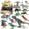 JOYIN Dinausore Jouet Educatif Dinosaure Réaliste 18Pcs Plastique Dinosaure Chiffres 12 à 22 cm , y Compris T-Rex, Tricerato