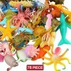 Pack de 78 Figurines Animaux Marins. Mini jouets créatures de la mer en plastique par ValeforToy. Jeu d’apprentissage d’anima