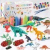 𝟮𝟬𝟮𝟯 Kit de Peinture de Dinosaure, 64 Pièces Toys Kit de Peinture Dinosaures, Kits de Loisirs Créatifs Cadeaux dAnniversaire