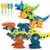 ALLCELE Jouet Dinosaure, 4 Pièces Jouet Enfant Démontage Dinosaure, Jouets éducatifs Garçons Filles 3 4 5 6 7 8 9 Ans, Cadeau