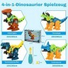 ALLCELE Jouet Dinosaure, 4 Pièces Jouet Enfant Démontage Dinosaure, Jouets éducatifs Garçons Filles 3 4 5 6 7 8 9 Ans, Cadeau