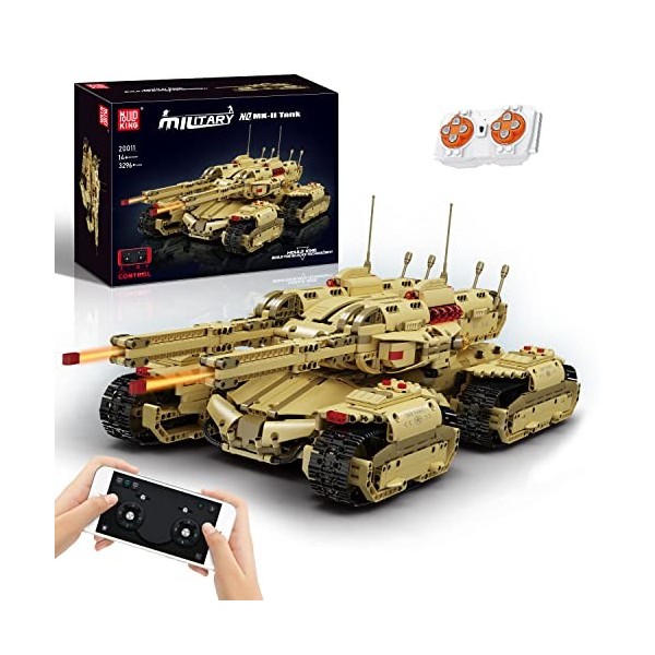 Mould King 20011 Technic RC Tank Building Blocks Mammoth Super Tank Clamp Building Blocks, Modèle de véhicule Militaire Blocs