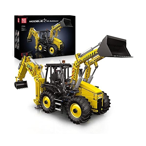 Mould King 17036 Technique Bulldozer, Modèle dexcavatrice, Véhicule de Contrôle RC/APP, Kit de Construction de Grands Blocs 