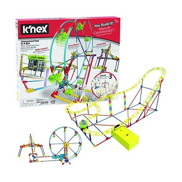 KNex Rides Tabletop Thrills-Amusement Park in A Box Building Set-Ages 7+ Kit de Construction, 34042, Multicolore