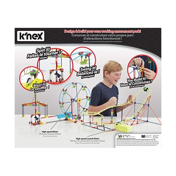 KNex Rides Tabletop Thrills-Amusement Park in A Box Building Set-Ages 7+ Kit de Construction, 34042, Multicolore