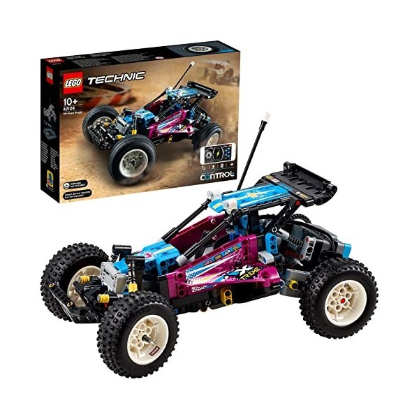 LEGO 42124 Technic Buggy Tout-Terrain, Jouet Voiture Télécommandée RC, Suspensions AV et AR, Control+, Idée Cadeau Garçons et