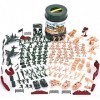 JOYIN 164 Pièce Ensemble de Jeu Soldat Militaire Homme Armé Jouer Bucket Figurines dAction Battle Group Ensemble de Jeu Mili