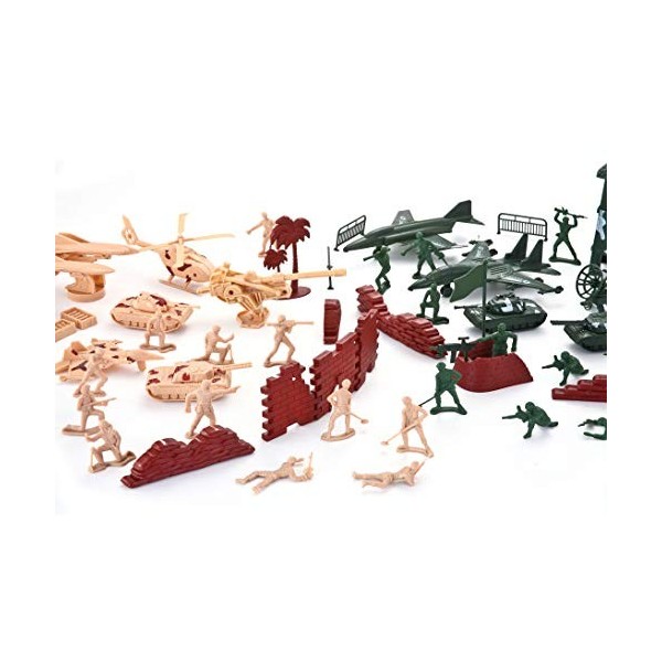 JOYIN 164 Pièce Ensemble de Jeu Soldat Militaire Homme Armé Jouer Bucket Figurines dAction Battle Group Ensemble de Jeu Mili