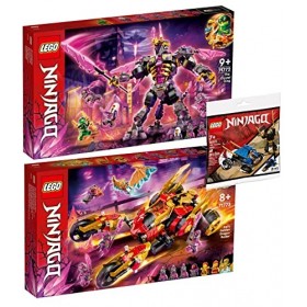 Lego Lot de 3 raiders de dragon doré 71773 Kais 71772 Le roi de cristal et 30592 Mini chasseur de tonnerres