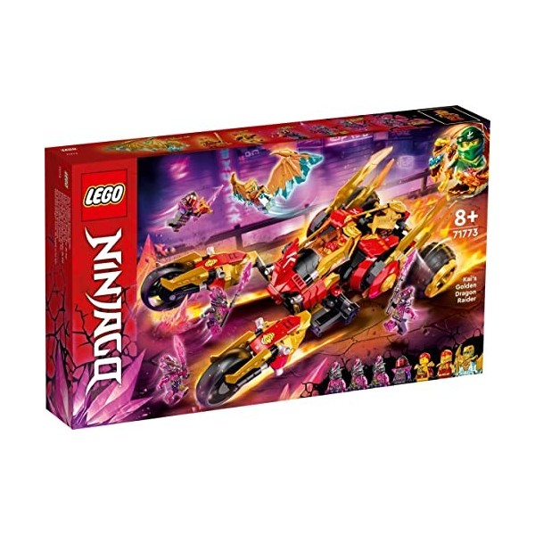Lego Lot de 3 raiders de dragon doré 71773 Kais 71772 Le roi de cristal et 30592 Mini chasseur de tonnerres