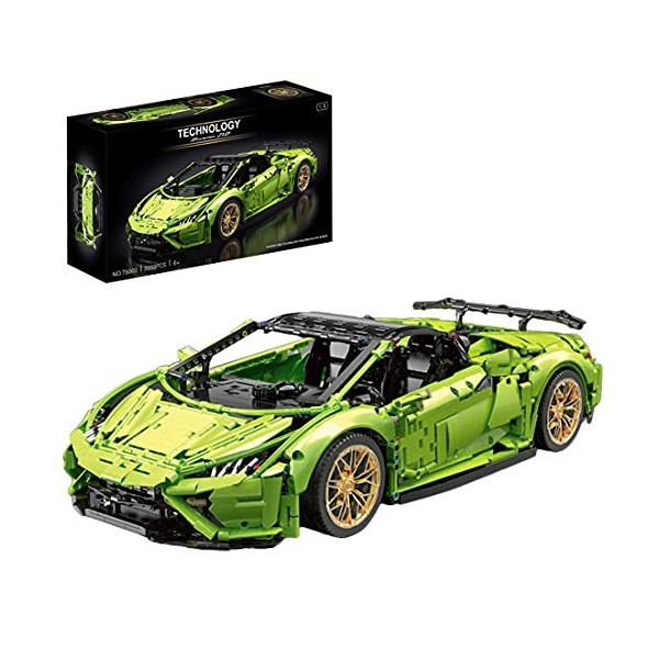 XYB Technic Super Voiture de Sport, 1:8 Technic Voiture course pour Lamborghini Huracán Evo, 3558+ Pièces MOC Voiture de Spor