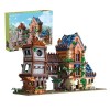 Kit de Maison Modular Médiéval Bistro avec Lumière, 2843+Pièces Blocs de Construction Compatibles avec Lego Architecture Crea