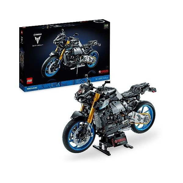 LEGO 42159 Technic Yamaha MT-10 SP, Kit de Maquette de Moto pour Adultes, Réplique Authentique avec Moteur 4 Cylindres, Direc