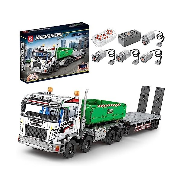 Reobrix 22021 Lot de 2 950 pièces pour camion de levage avec 4 moteurs, jouet de construction, cadeaux pour adultes