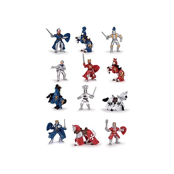 Papo - Figurines A Collectionner - Mini Chevaliers - Ensemble de 12 Mini Figurines - Mini Plus - Pour Enfants - Convient aux 