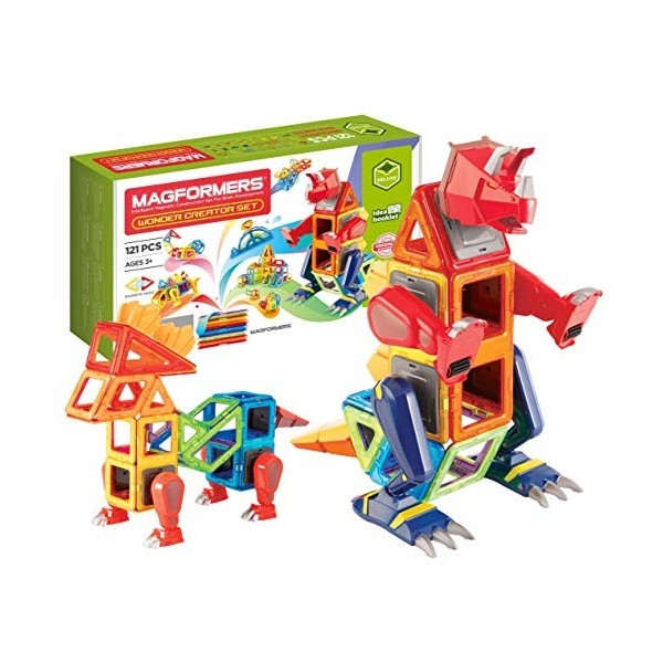 Magformers Wonder Creator 121-Piece Magnetic Construction Set. Make Giant Dinosaur Models and Mega Monsters.