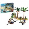 Playmobil Pirates 70962 Promo Pack Ilôt des Pirates, Île au trésor des Pirates avec Squelette et Canon pouvant Tirer, Jouet p