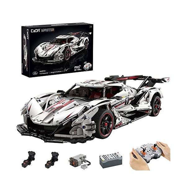 XUOO CADA C61053w 1:8 Technique Voiture de sport, 4449 pièces v12 Hypercar Apollo IE avec 3 moteurs, grand moteur télécommand