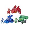 PJ Masks Jouet préscolaire Combiner Jet 3 en 1, Ensemble de Jouets avec 3 véhicules et 3 Figurines daction, Enfants à partir