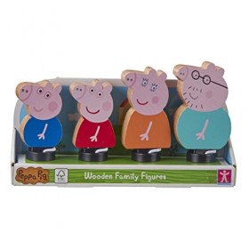 Peppa Pig Figurines familiales en Bois, Jeu imaginatif, Jouets préscolaires, Jouets certifiés FSC, Cadeaux pour Enfants de 2 