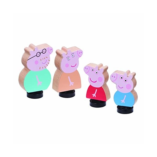 Peppa Pig Figurines familiales en Bois, Jeu imaginatif, Jouets préscolaires, Jouets certifiés FSC, Cadeaux pour Enfants de 2 