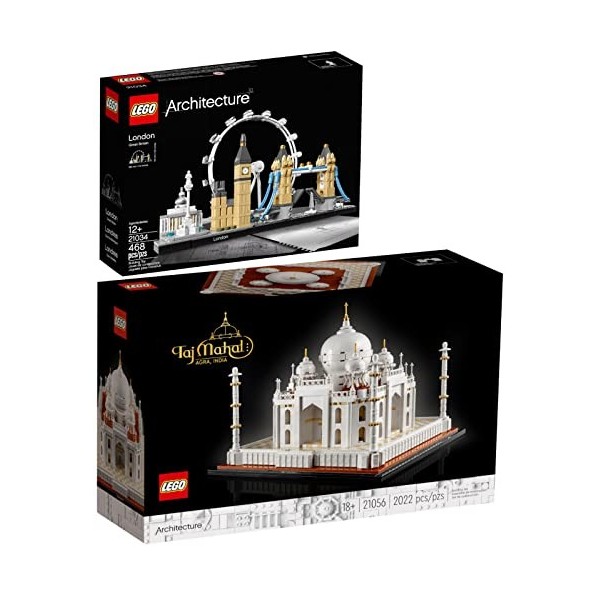 BRICKCOMPLETE Lego Architecture 21056 Taj Mahal & 21034 London Lot de 2