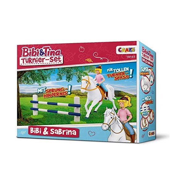 Craze Bibi & Tina Set Cheval Figurine Concours dObstacle Figurine de Jeu Bibi & Sabrina Jouets Chevaux Figurine Animaux 1416