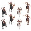 STOBOK Lot de 8 figurines indiennes en plastique - Chevaux - En plastique - Pour équitation