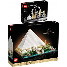 Lego Architecture 21058 Lot de 2 pyramides de Khéops et 21034 Londres