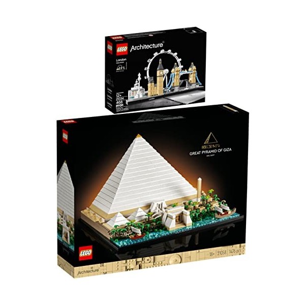 Lego Architecture 21058 Lot de 2 pyramides de Khéops et 21034 Londres