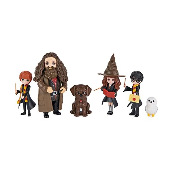 HARRY POTTER - MULTIPACK 4 FIGURINES MAGICAL MINIS WIZARDING WORLD - 4 Figurines Poupées Articulées 8 cm Avec 2 Créatures Et 