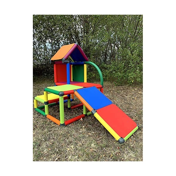 Move and stic Mila Cabane de jeu multicolore avec toboggan - Pour chambre denfant, salle de jeux ou jardin