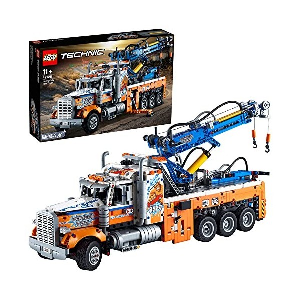 LEGO 42128 Technic Le Camion de Remorquage Lourd Camion Jouet avec Grue, Jouet de Construction pour Enfants