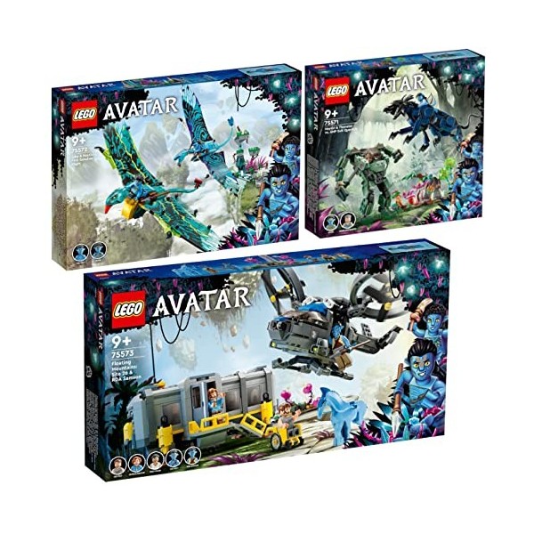 Lego Avatar Lot de 3 : 75571 Neytiri et Thanator vs. Quaritch au MPA, 75572 Jakes et Neytiris premier vol sur un Banshee et 7