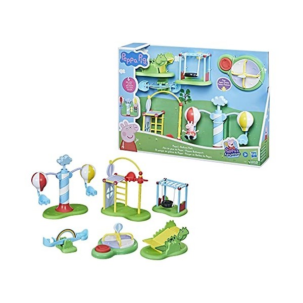 Hasbro Peppa Pig F2399 Playset Adventures Peppas Balloon Park Jouet préscolaire avec 6 Accessoires Figurine, à partir de 3 An