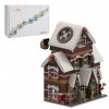 Lot de 2039 blocs de construction de maison de gingembre de Noël, série de neige de Noël Street View architectural, jouet à c