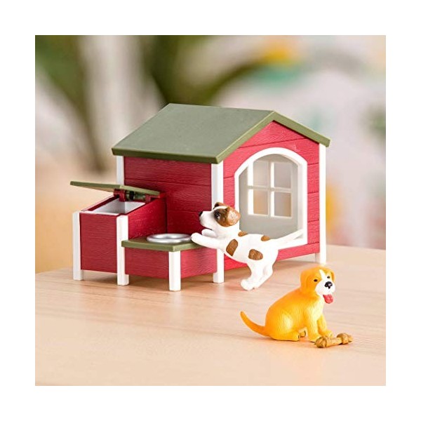 Terra by Battat – Niche à Chien –Ensemble de Figurines de Chien pour Enfants de 3 Ans et Plus 5 Pieces 