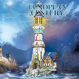 Créativité Vue Sur La Rue Blocs Construction Phares Médiévaux Kit,3228 PCS Avec Bloc De Montage Modèle MOC Jouet,Kit Blocs Po