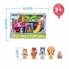 Bluey - Parc, Playset de Jeux avec 5 Personnages de la Série et Accessoires du Parc, Balançoire, Toboggan, balançoire et Tabl