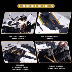 WWEI Kit de construction technique pour voiture de sport - 3428 pièces - 1:8 - Kit de construction technique - Briques de ser