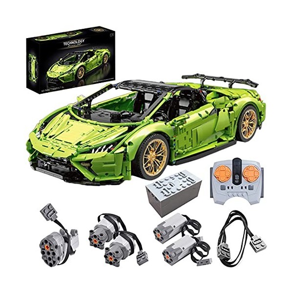 Dellia Kit de construction technique pour voiture de sport Lamborghini - 3358 pièces - 1:8 - Télécommandé - Kit de constructi