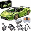 Dellia Kit de construction technique pour voiture de sport Lamborghini - 3358 pièces - 1:8 - Télécommandé - Kit de constructi