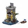 WangSiwe 958Pcs Pirate Ship And Wharf Building Set, Mmoc-85265 Medieval Pirate Fortress Building Blocks Moc Set Toys, Compati