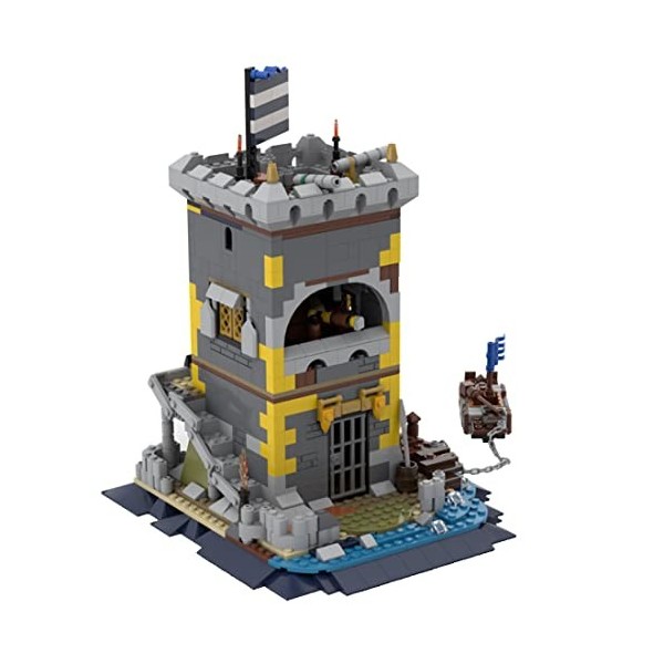 WangSiwe 958Pcs Pirate Ship And Wharf Building Set, Mmoc-85265 Medieval Pirate Fortress Building Blocks Moc Set Toys, Compati