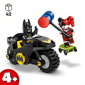 LEGO 76220 DC Batman Batman vs. Harley Quinn, Figurines et Jouet de Moto, avec Accessoire Batarang, Jouet Enfants, Garçons et