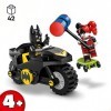 LEGO 76220 DC Batman Batman vs. Harley Quinn, Figurines et Jouet de Moto, avec Accessoire Batarang, Jouet Enfants, Garçons et