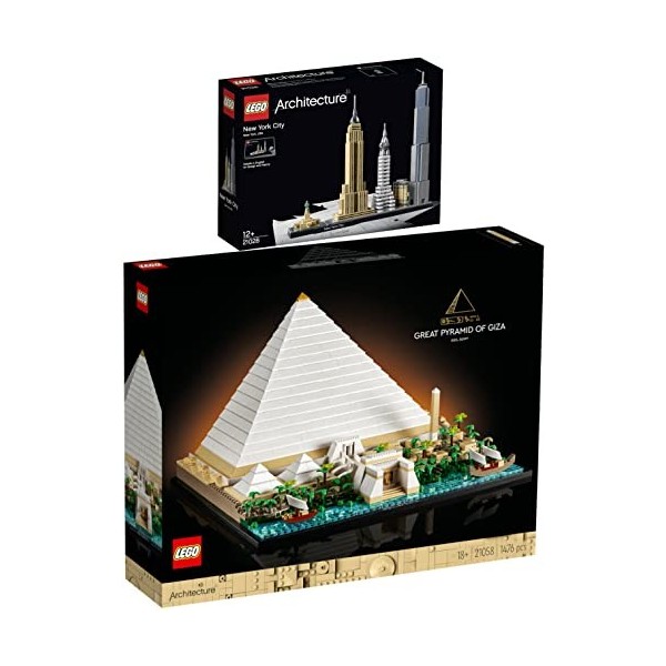 BRICKCOMPLETE Lego Architecture 21058 Lot de 2 pyramide Cheops & 21028 New York City