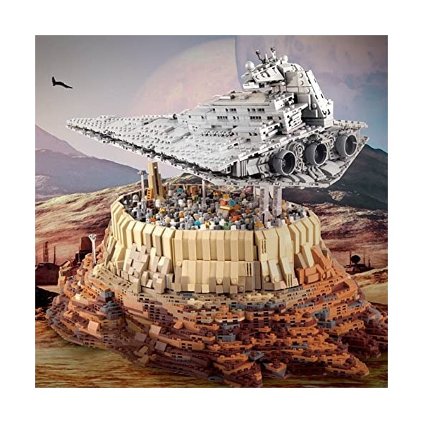 Technik Modèle De Vaisseau Spatial Grand UCS Empire Over Jedha City Super Star Destroyer 5162 Pcs MOC Vaisseau Géant Jouet Éd