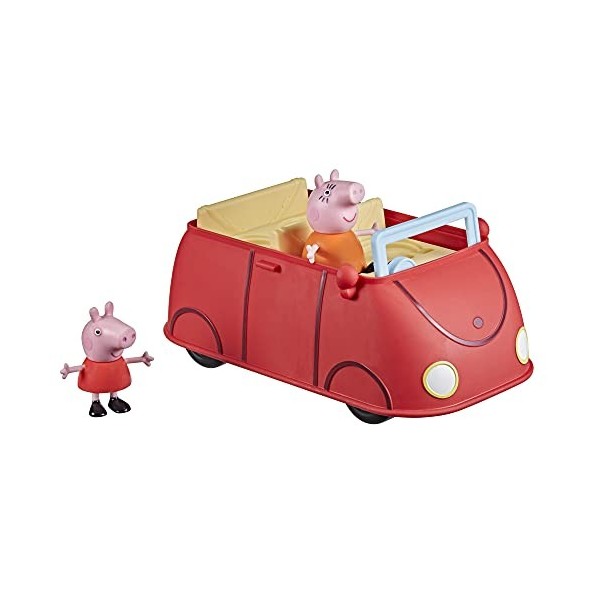 Peppa Pig Peppa’s Adventures Voiture rouge familiale, jouet préscolaire avec phrases et effets sonores, dès 3 ans,Inclut 1 vé