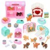 Tacobear Accessoire Maison de Poupee Figurine de Chien Miniature Niche à Chien Meubles Jouet pour Maison Poupee Jeu dimitati